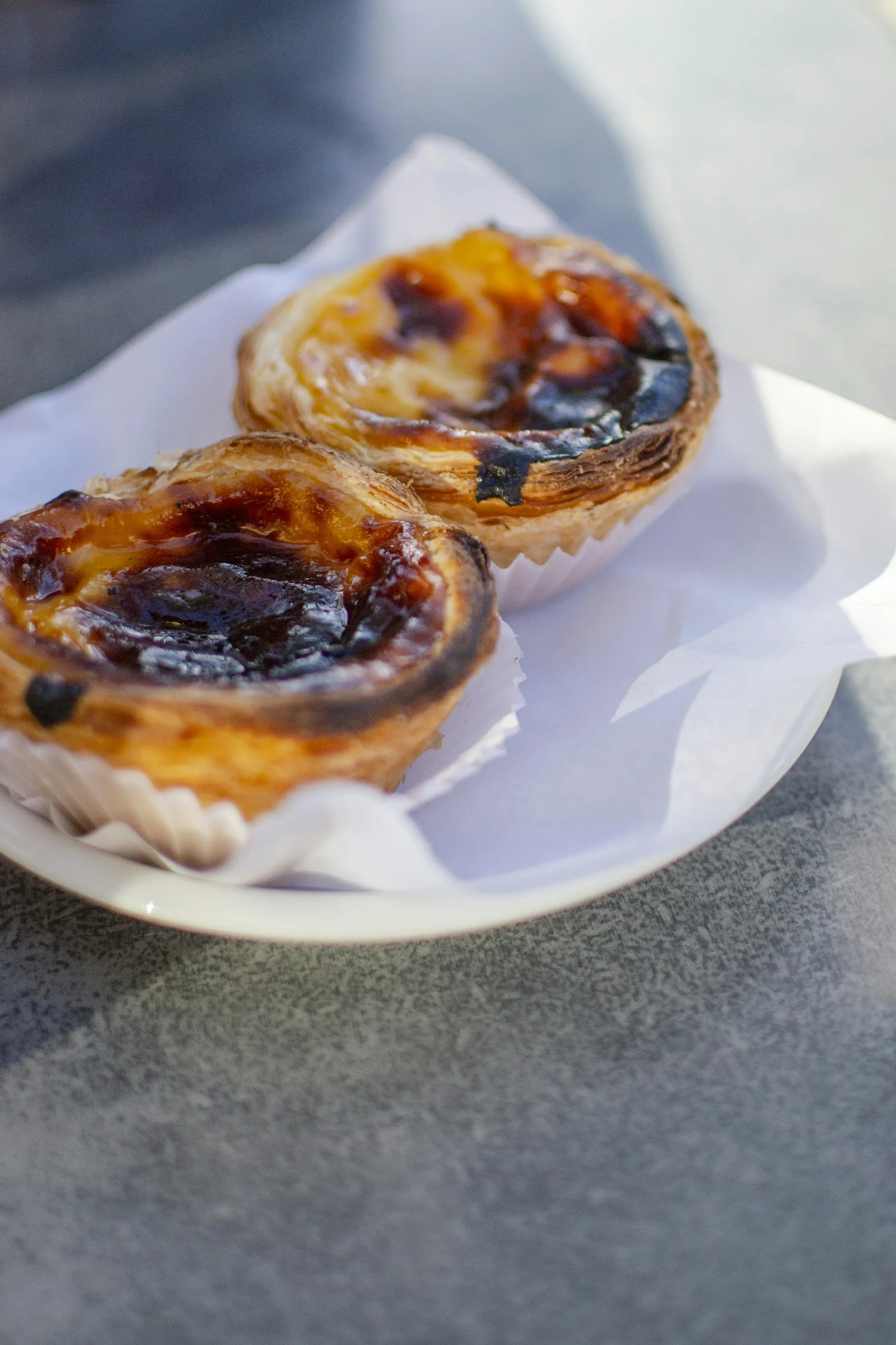 Pastel de nata on a plate (Lisbon)